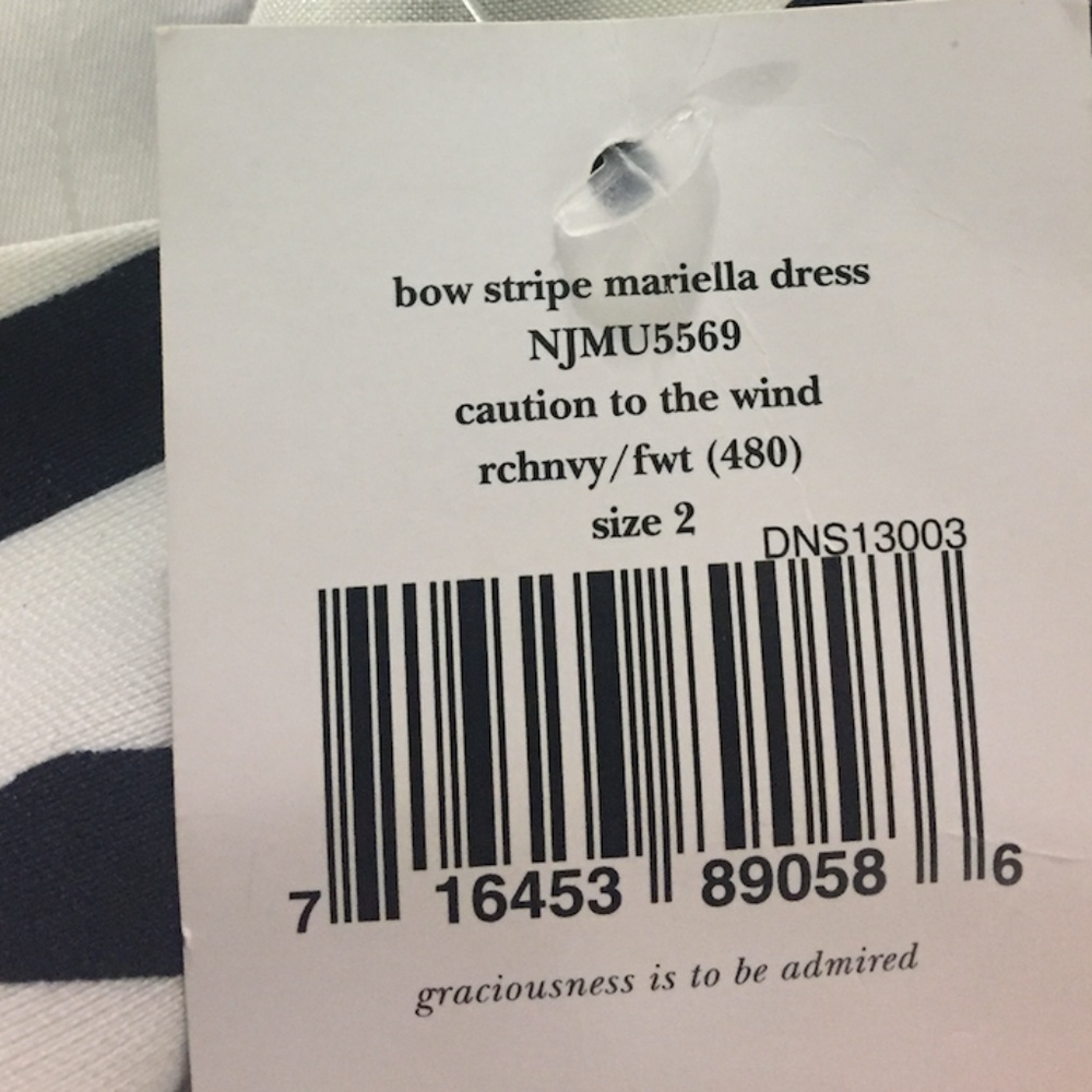SOLD NWT KATE SPADE BOW STRIPE MARIELLA DRESS - Picture 6 of 6